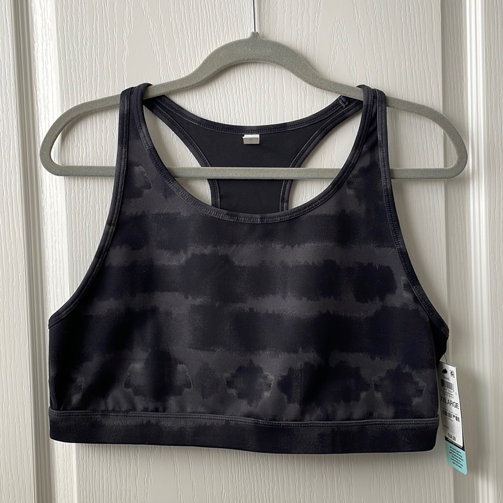 NWT Ideology Tie Dye Black reversible sports bra XL & XXL